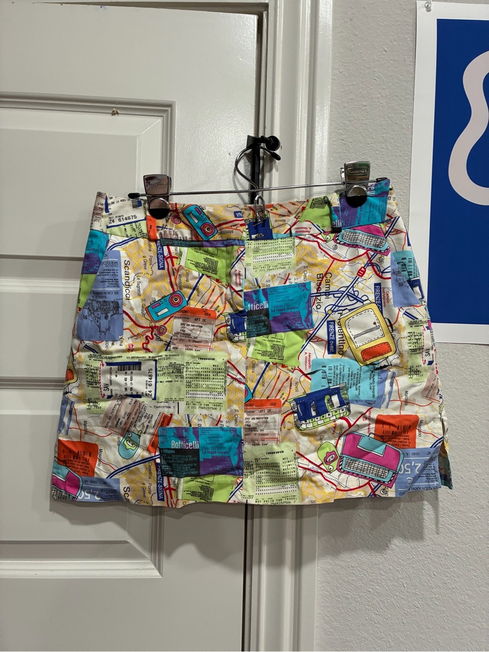 Attyre Multicolor Printed Mini Skirt in Bright Mix Y2K Travel